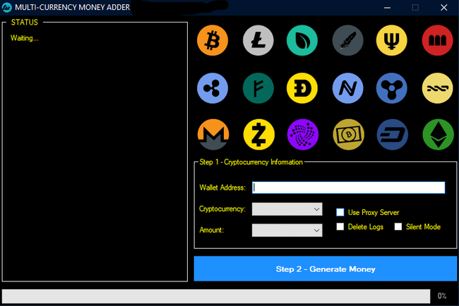 Multi-Cryptocurrencies Adder Software