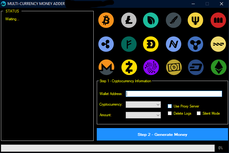 Multi-Cryptocurrencies Adder Software